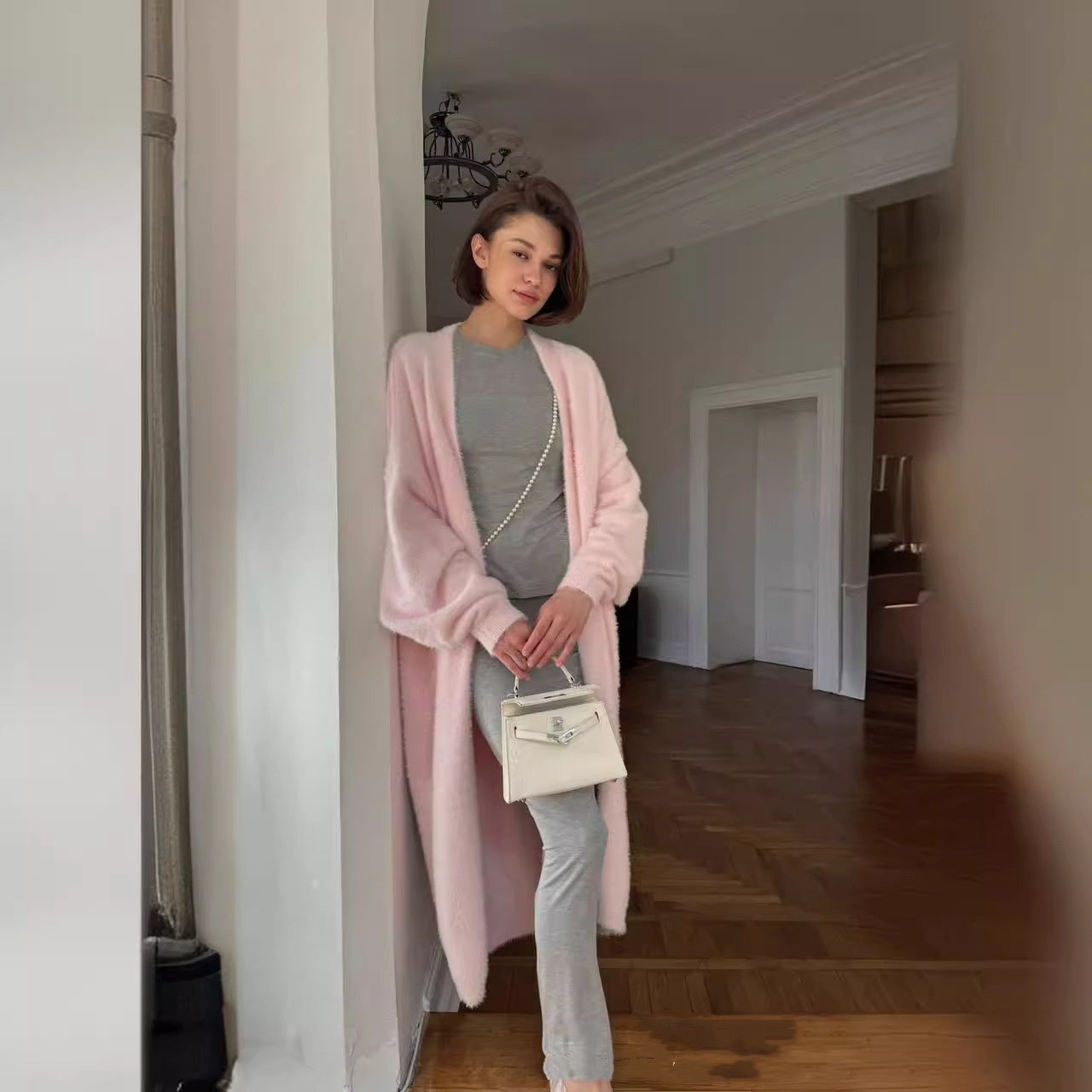 A Sweater Suit Women's Loose Lengthened Cardigan Split Dress free delivery