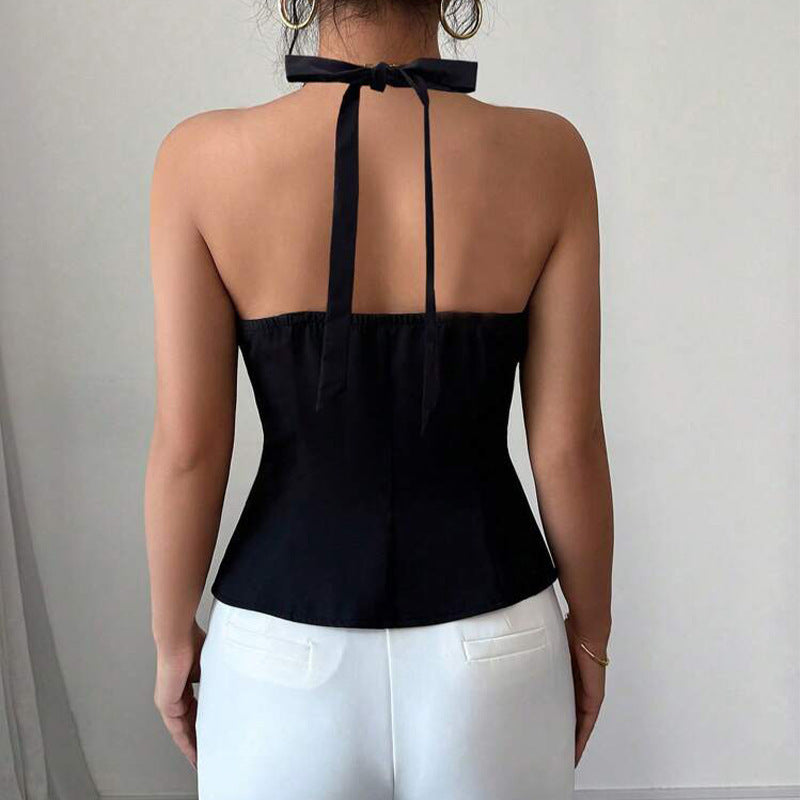 A Halter Vest Summer Backless Strappy Cardigan Women's Clothing free delivery