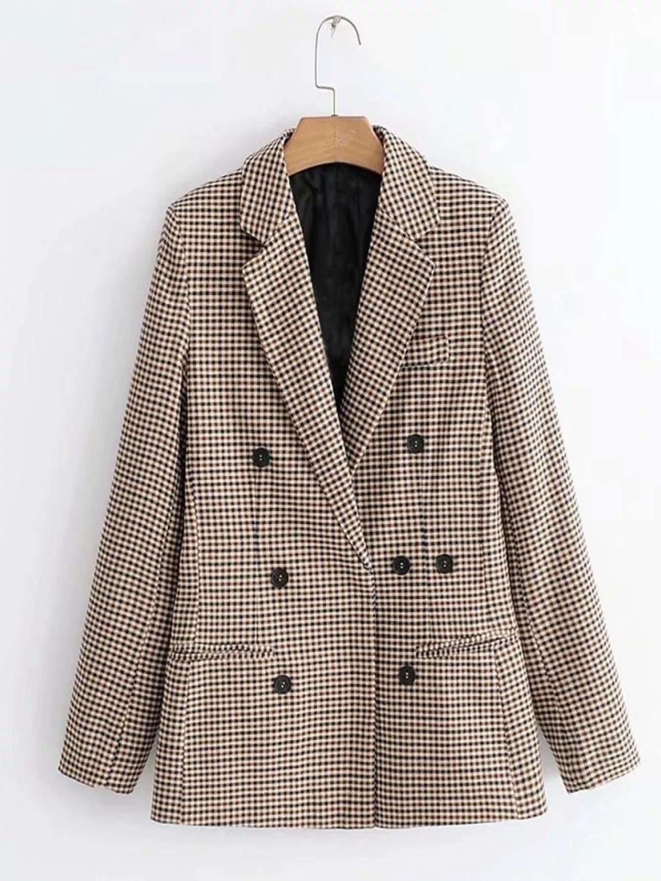 A Women's Long-sleeved Plaid Slim Fit Top free delivery