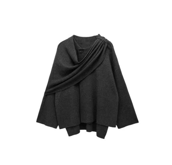 A Women's Loose Casual Cape Knitted Sweater Coat free delivery