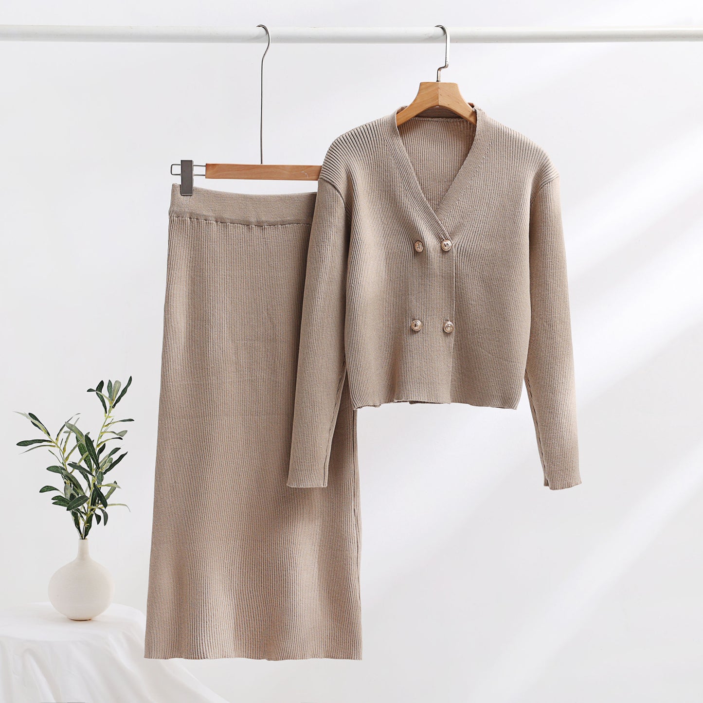 A Knitted Long Sleeve Sweater Women's Skirt free delivery