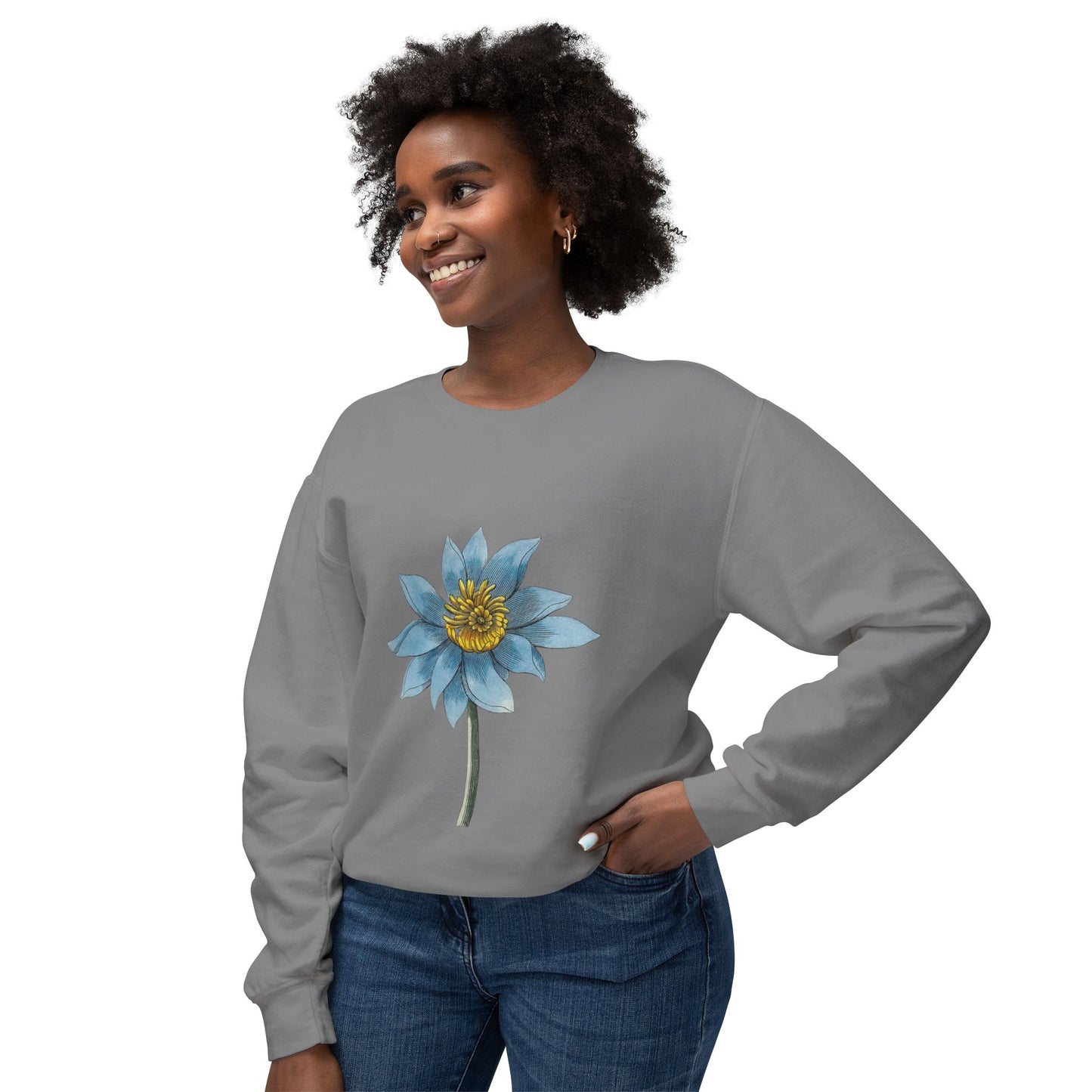 Flower Unisex Lightweight Crewneck Sweatshirt
