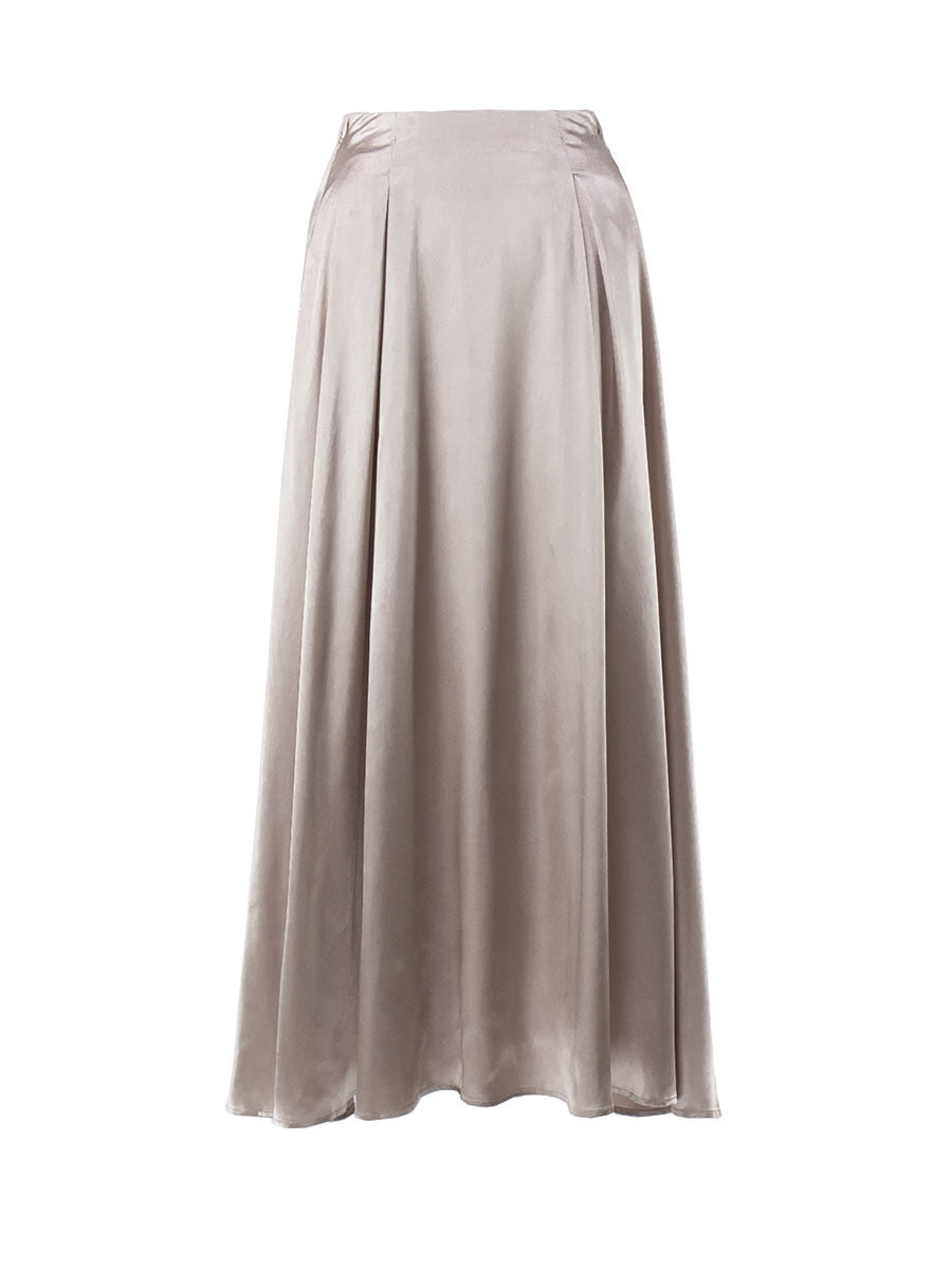 A Women's Fashion Graceful Satin Satin Long Skirt free delivery
