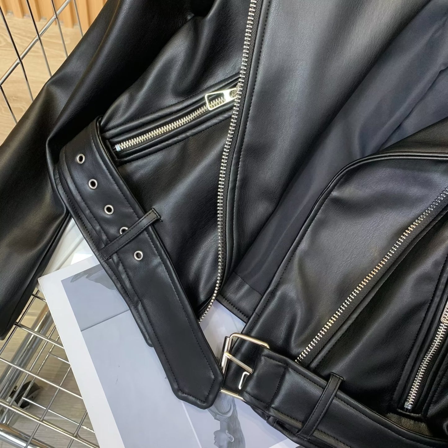 A Women's Fashion PU Jacket Coat free delivery