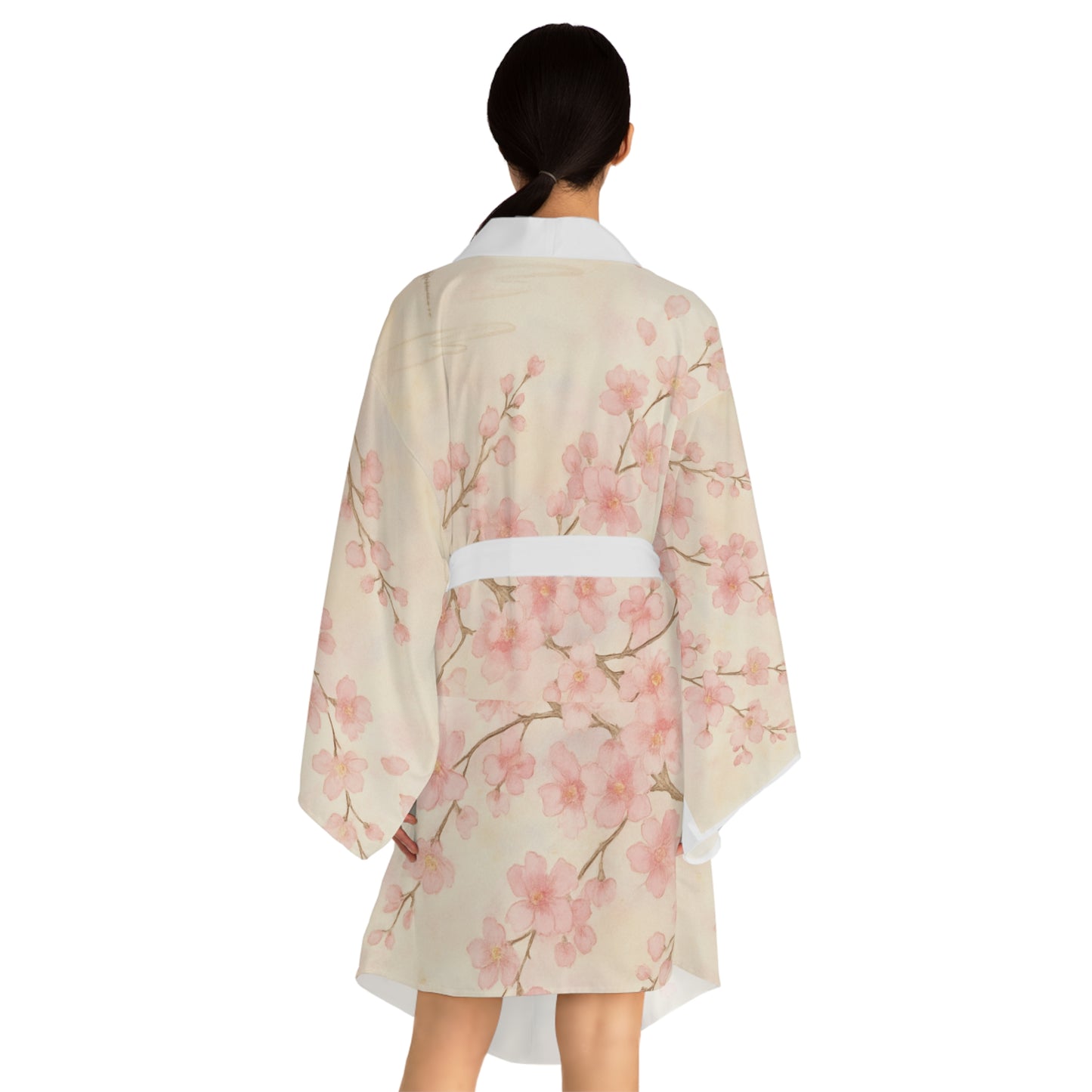 Japanese Sakura Long Sleeve Kimono Robe (AOP)