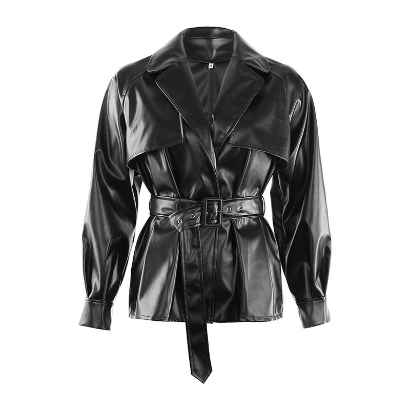 A Leather coat locomotive windbreaker free delivery