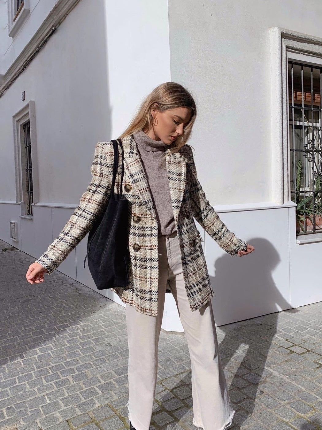 A Women's Plaid Suit Set - Skirt & Pants