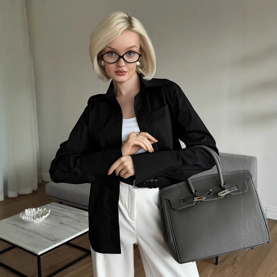 A Lapel Shirt Fashion Suit Women's Top free delivery