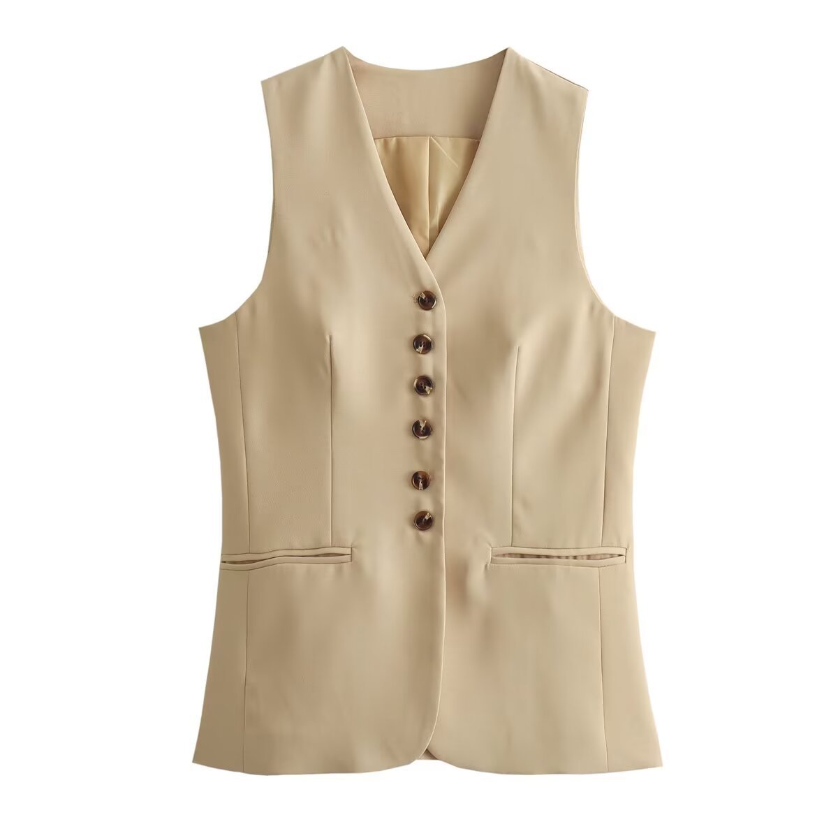 Sleeveless Long Vest Skirt Suit
