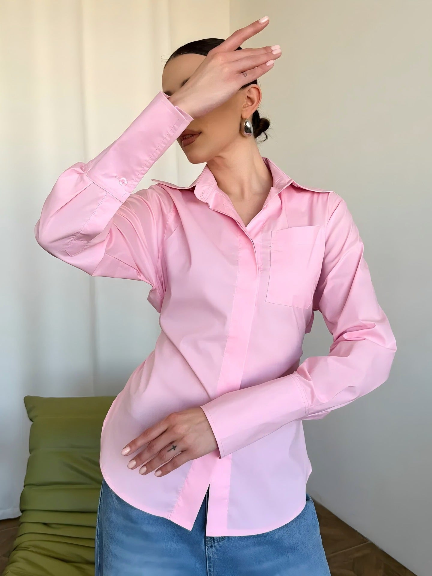 A Lapel Shirt Fashion Suit Women's Top free delivery