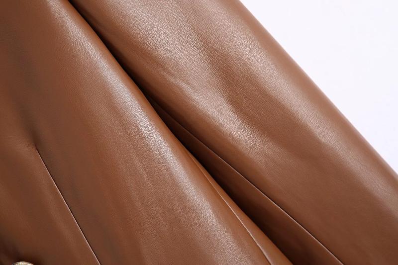A Women's Simple French Faux Leather Blazer free delivery