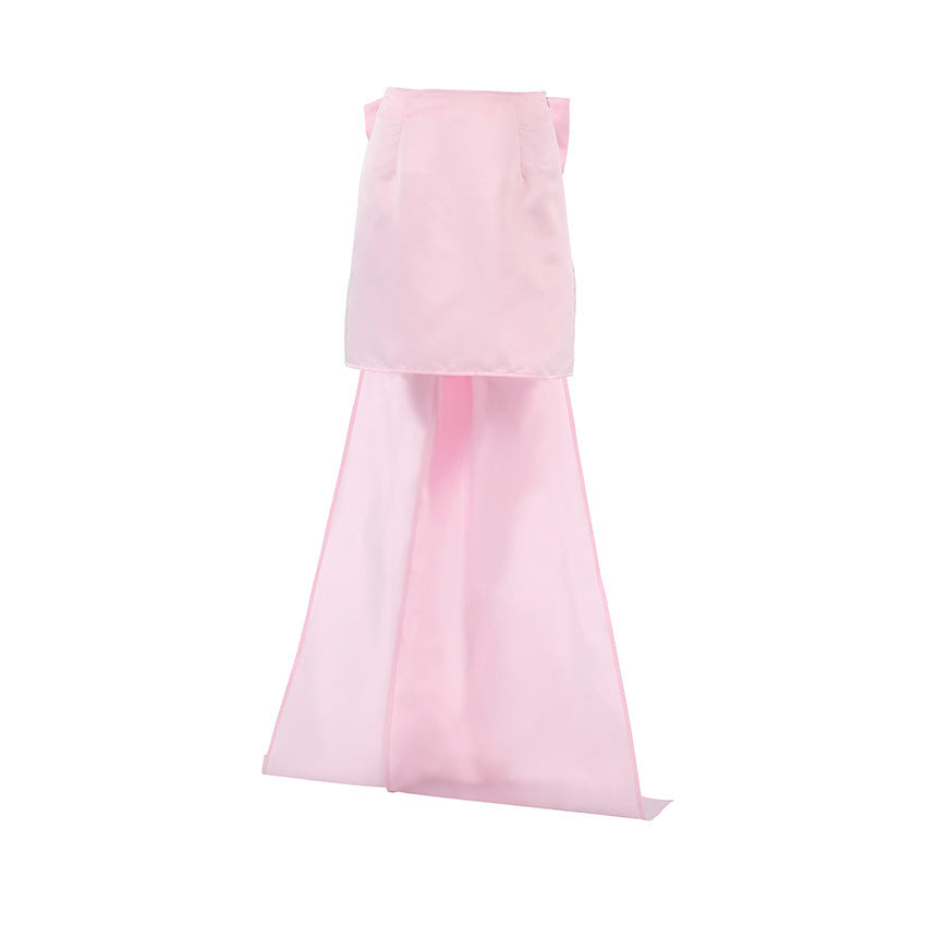 A Matte Bow Straight Skirt Short free delivery