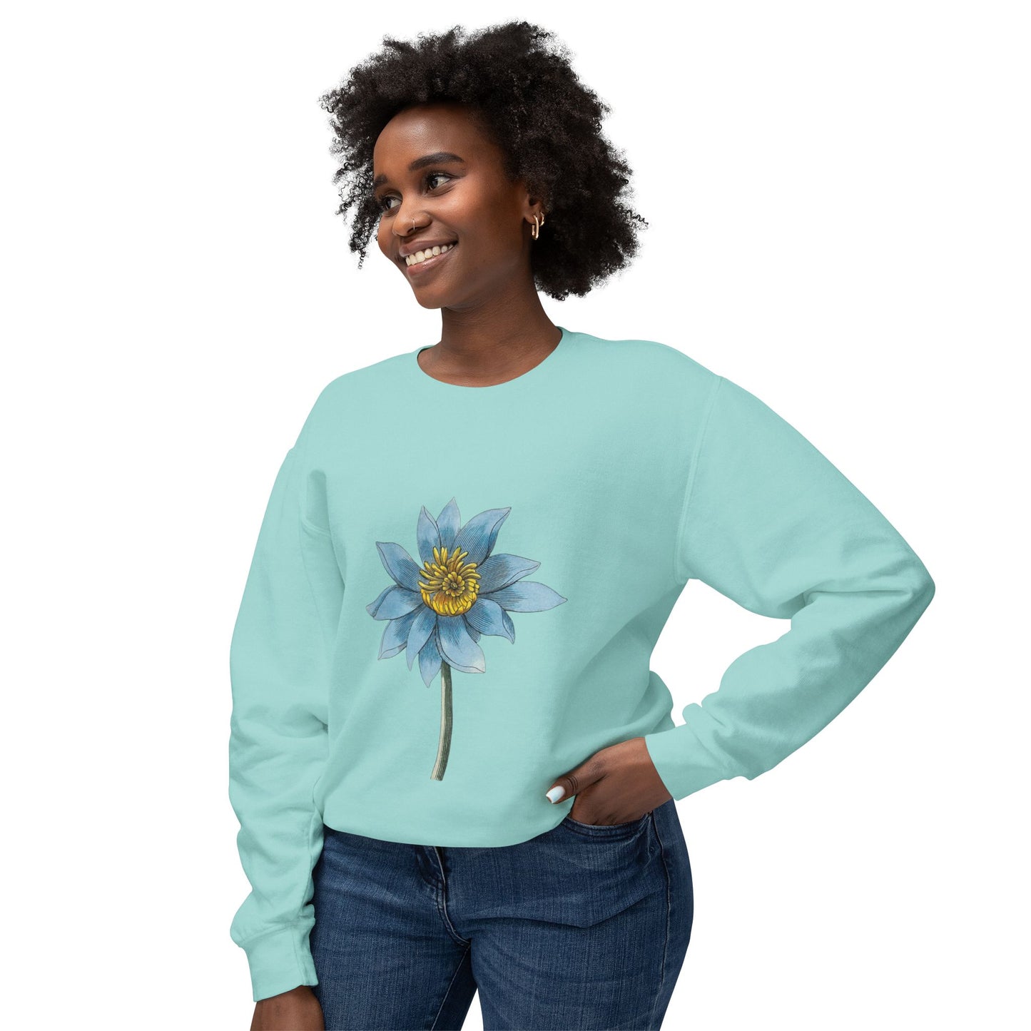 Flower Unisex Lightweight Crewneck Sweatshirt