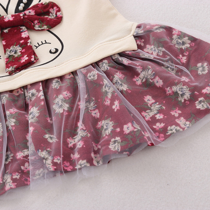 Autumn children female children 0-1-3-5 years old baby girl skirt dress long sleeved women age children skirt free delivery