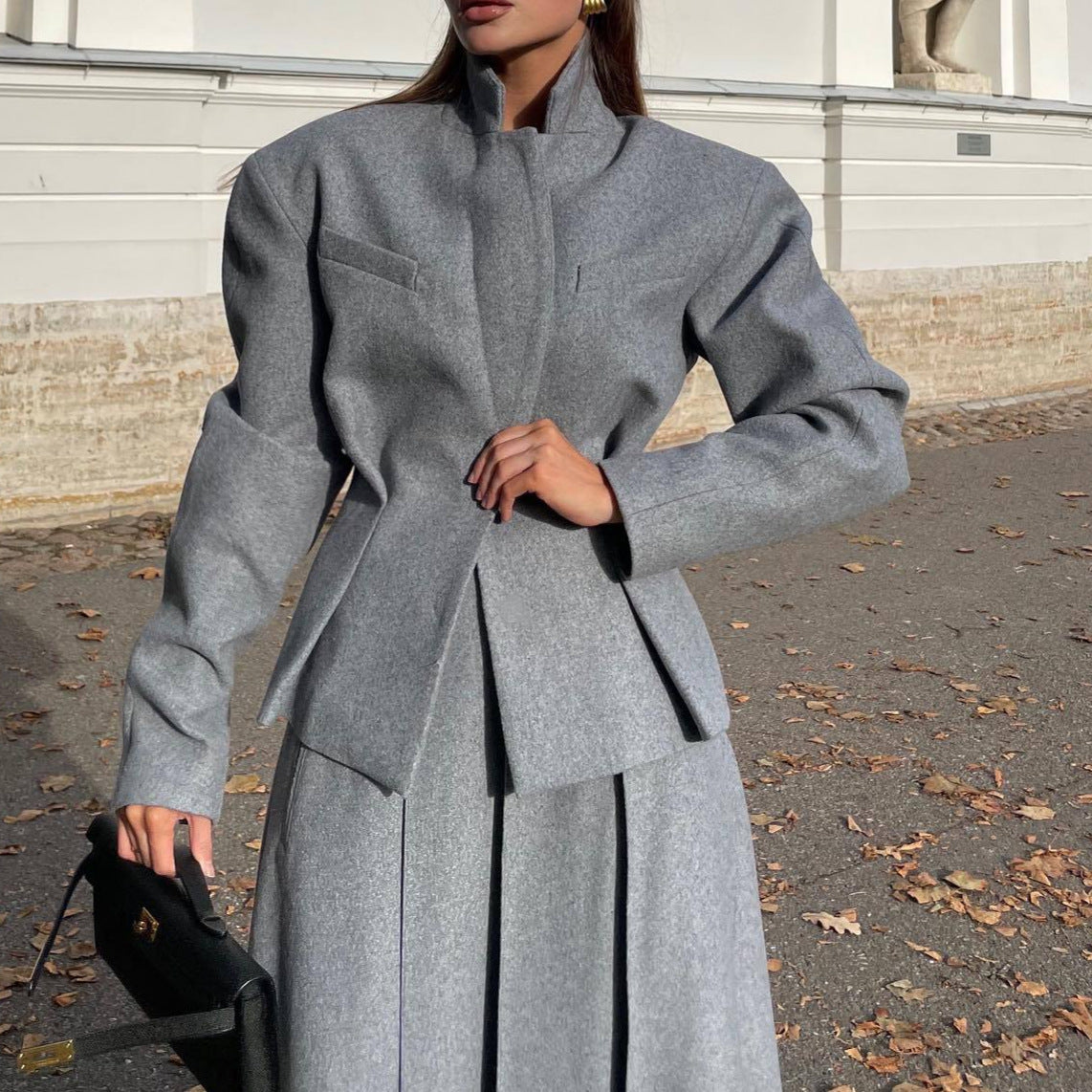 A Fashion Waist-controlled Small Suit A- Line Skirt Two-piece Suit free delivery
