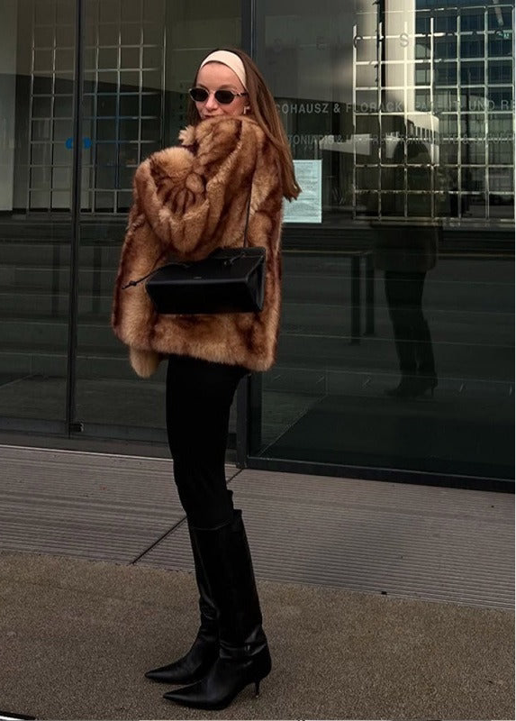 Street Fur Coat Short Women's Top Warm free delivery