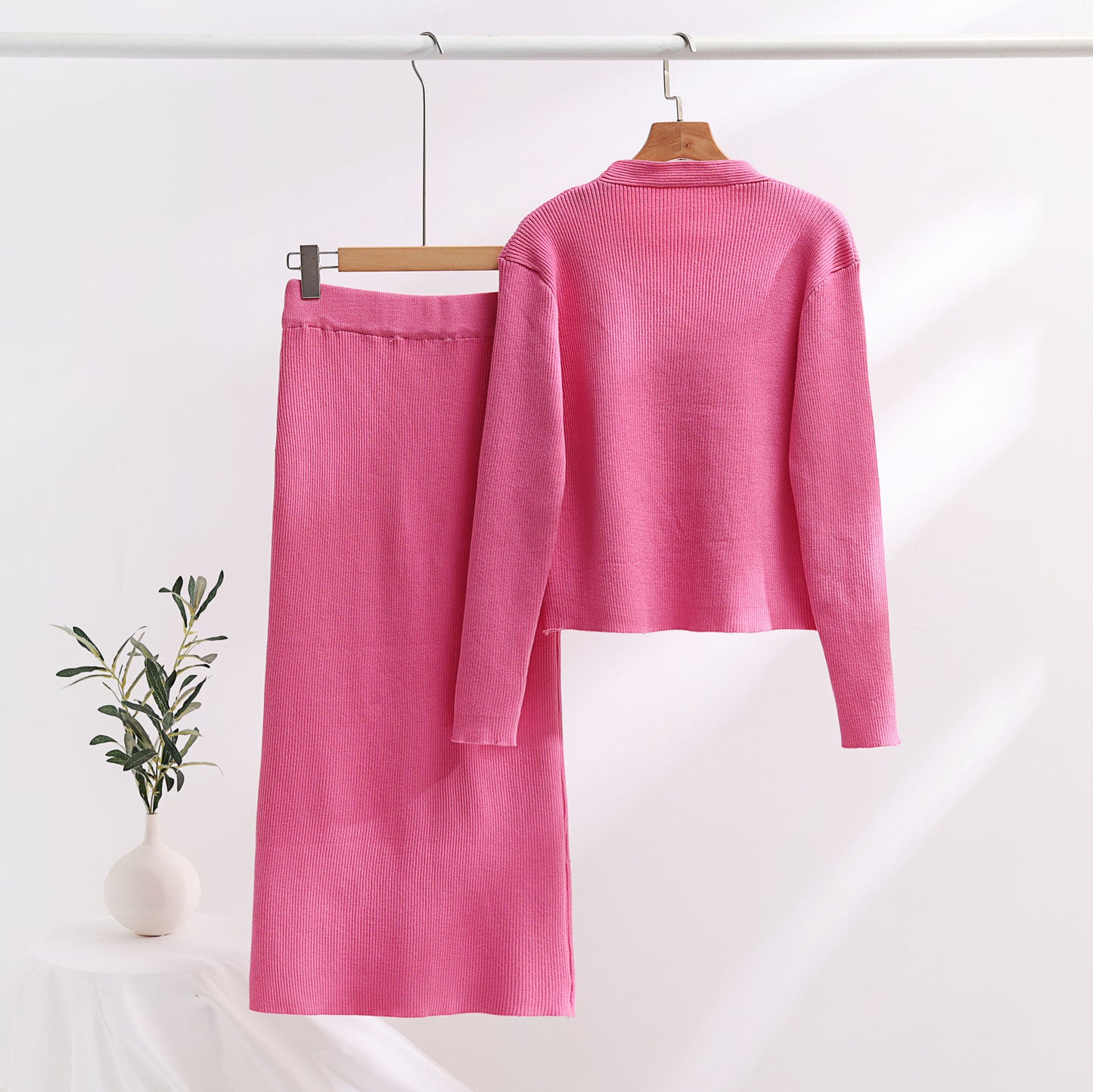 A Knitted Long Sleeve Sweater Women's Skirt free delivery