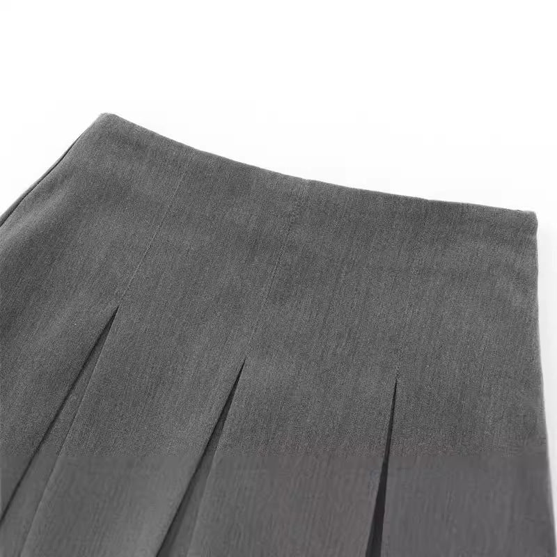 European And American Suit Pleated Skirt A- Line Sweet free delivery