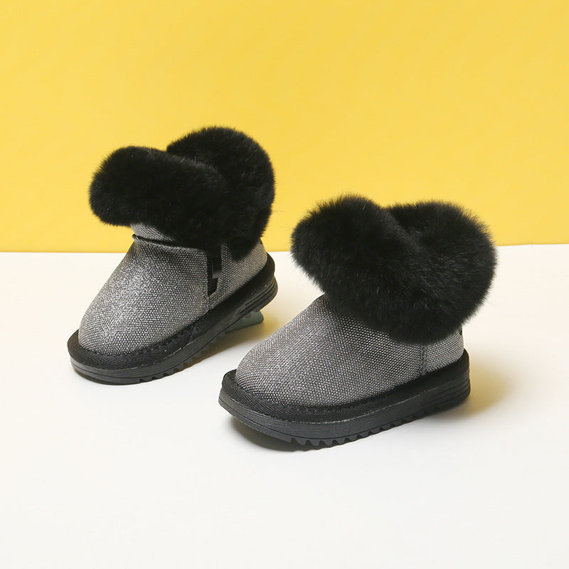 Female Baby Boots 1 To 3 Years Old Boys Cotton Shoes Children Girls Winter Soft-soled Children's Toddler Shoes free delivery