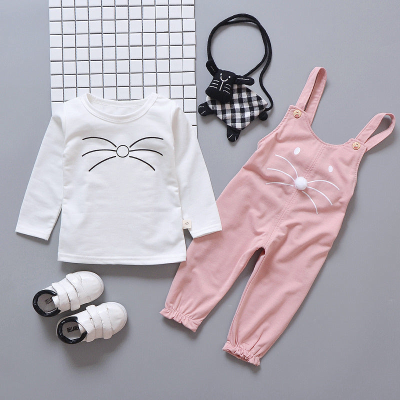 Infant Toddler Cartoon Strap Two-piece Suit For 0-1-2-3-4 Years Old free delivery
