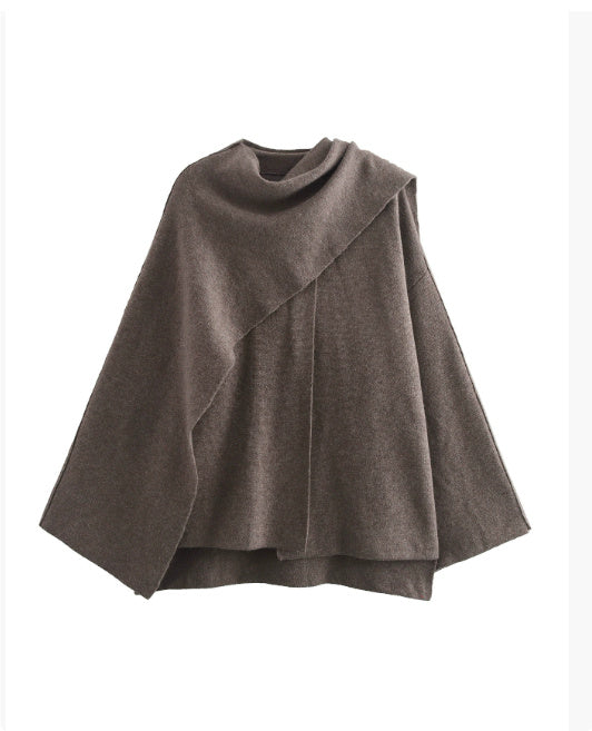 A Women's Loose Casual Cape Knitted Sweater Coat free delivery