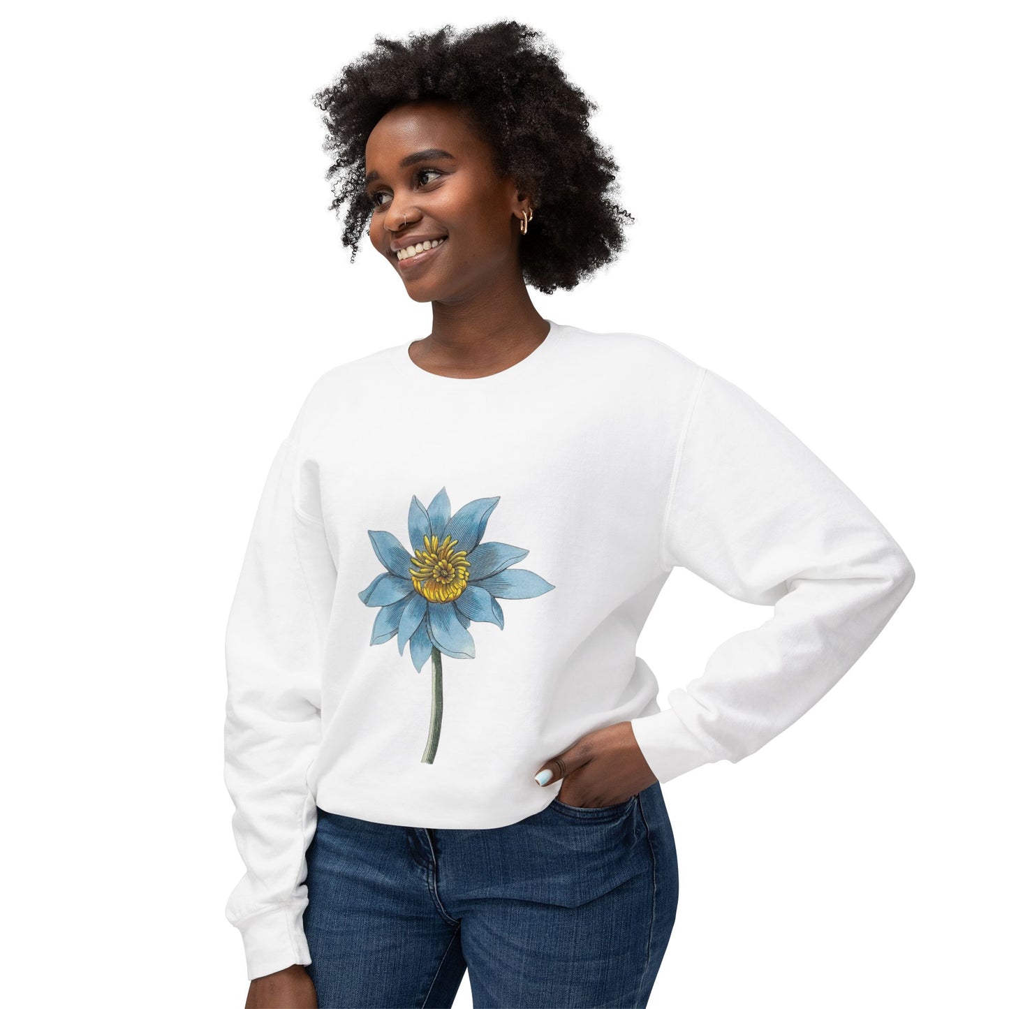 Flower Unisex Lightweight Crewneck Sweatshirt