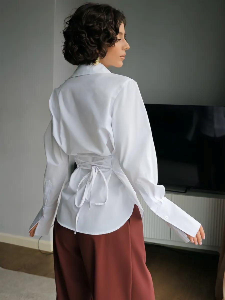 A Lapel Shirt Fashion Suit Women's Top free delivery
