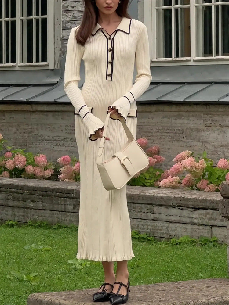 A Women's French Entry Lux Ruffled Knitted Dress free delivery