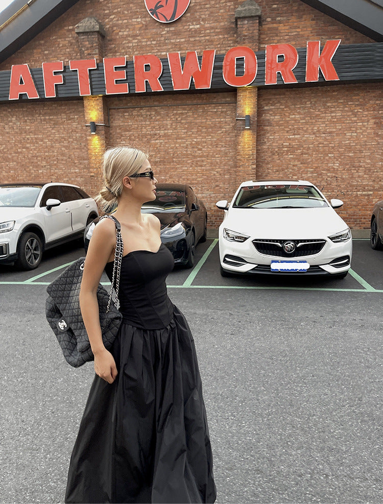 A High Elastic Waist Casual Loose Temperament A- Line Skirt free delivery