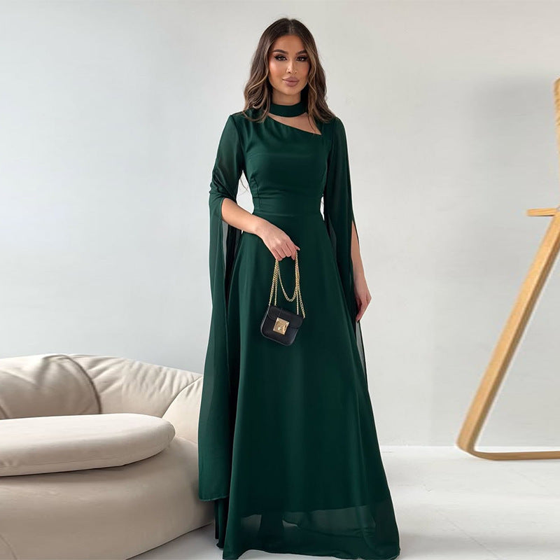 A Women's Clothing Sexy Slimming Slim-fit Graceful Long Sleeve Dress free delivery