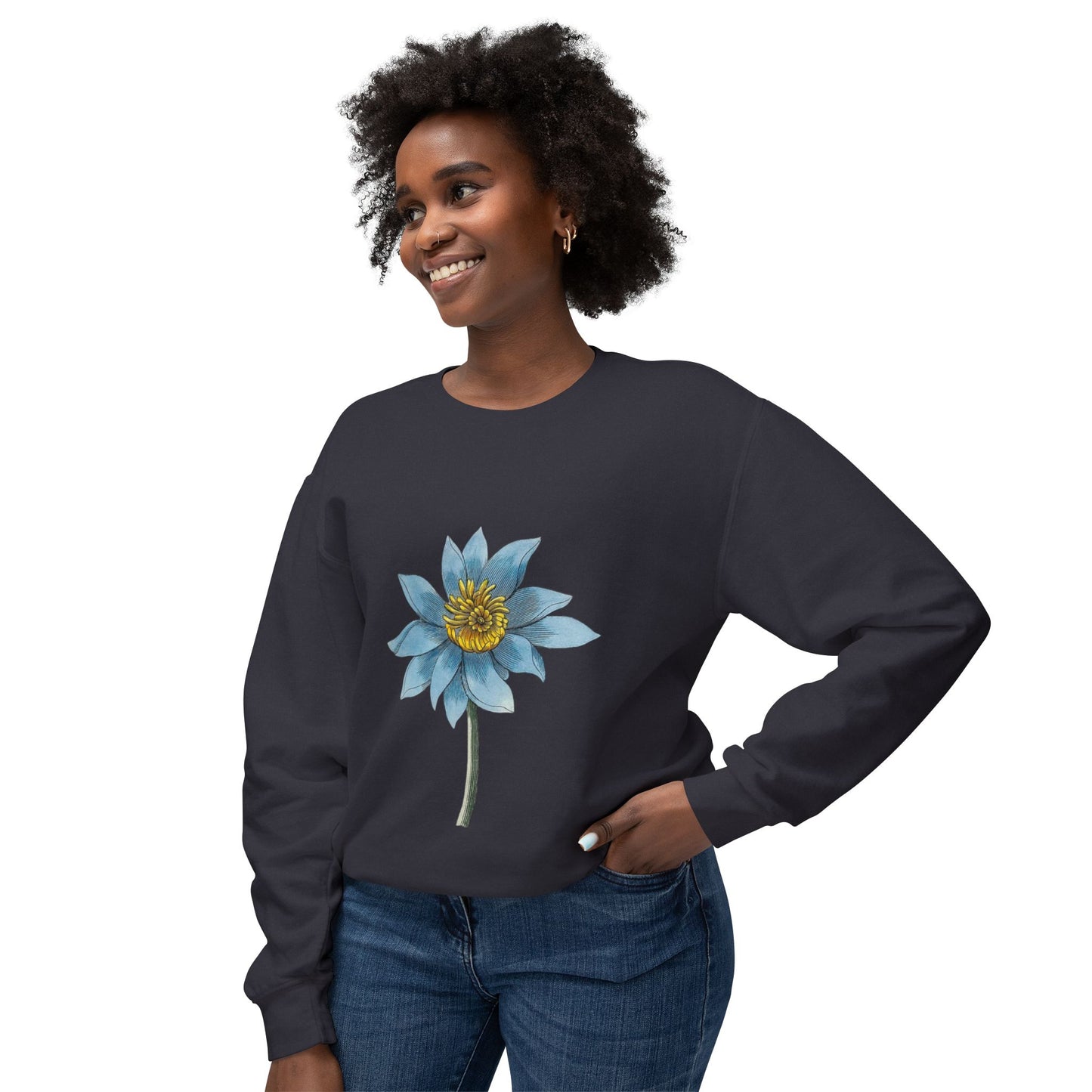 Flower Unisex Lightweight Crewneck Sweatshirt