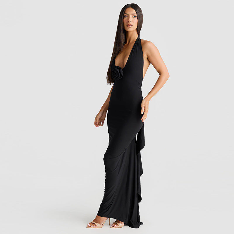 A Women's Bare Back Slim-fit Halter Dress free delivery