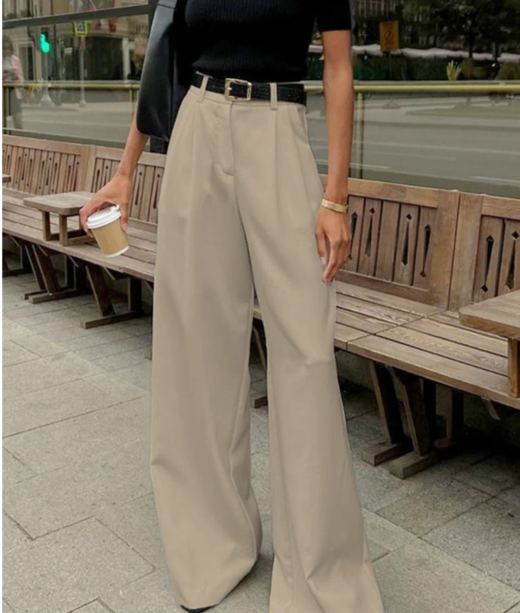 White High-waist Trousers Fashion Loose Casual Pants free delivery