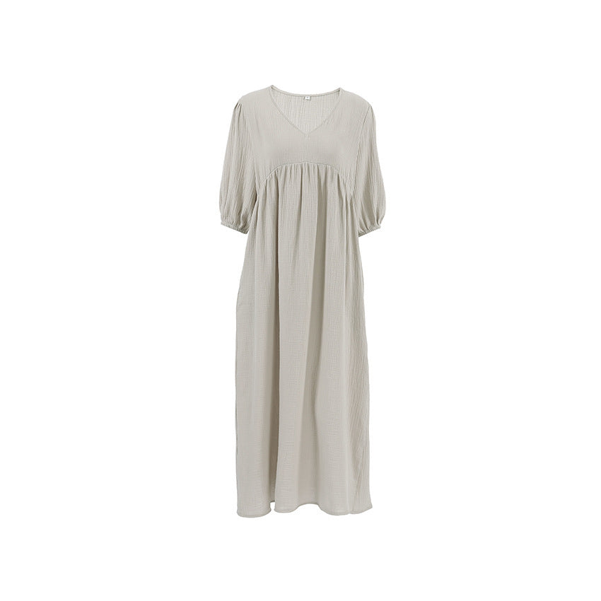 A Women's Loose Blue Pure Cottom Long Nightdress free delivery