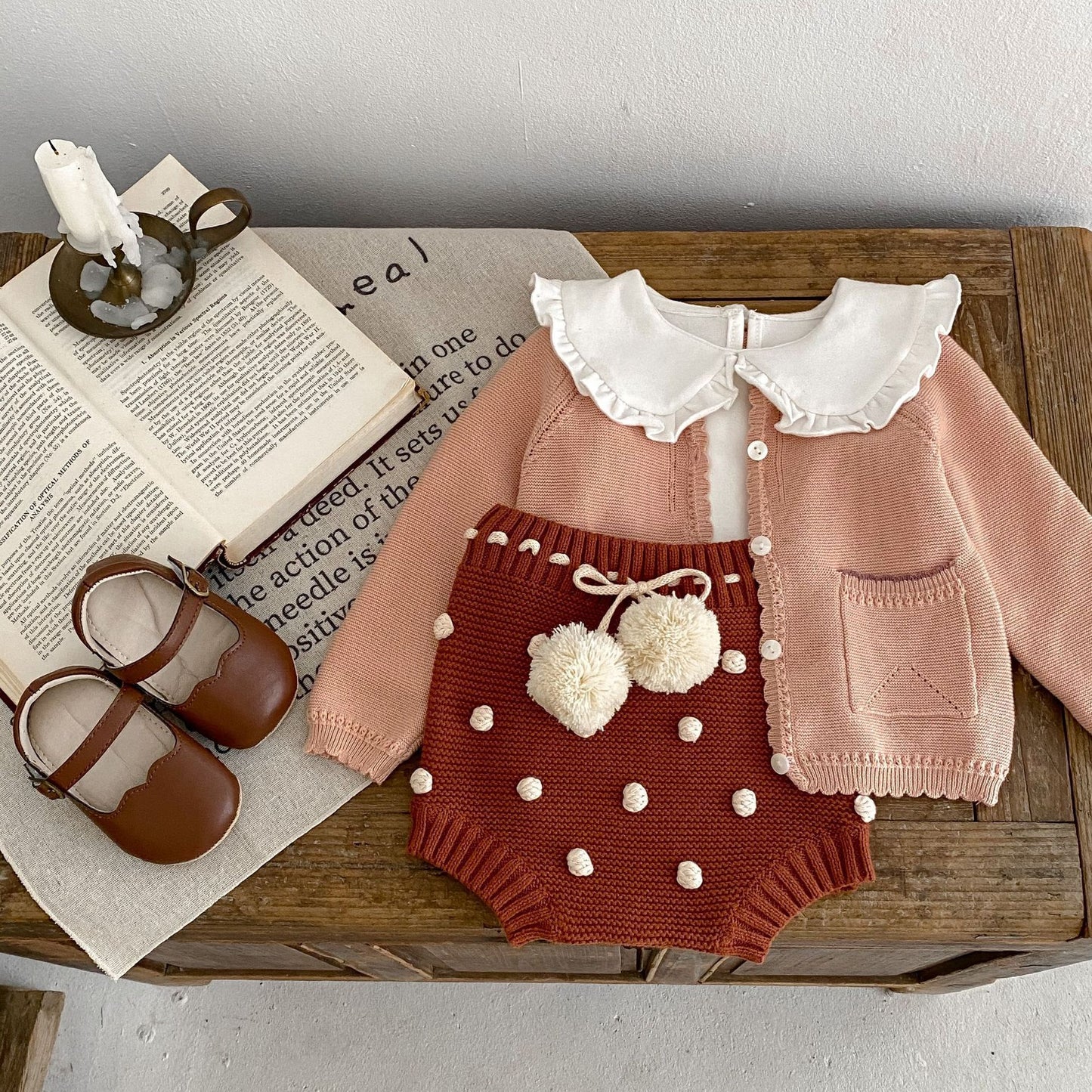 Baby Children 0-3 Years Old Baby Girl Sweet Baita Cardigan Knitted Coat free delivery