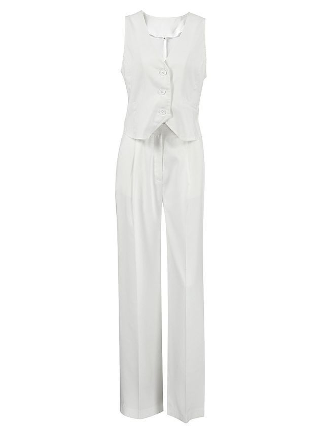 A Women's Graceful And Fashionable Vest Wide-leg Pants Two-piece Set free delivery