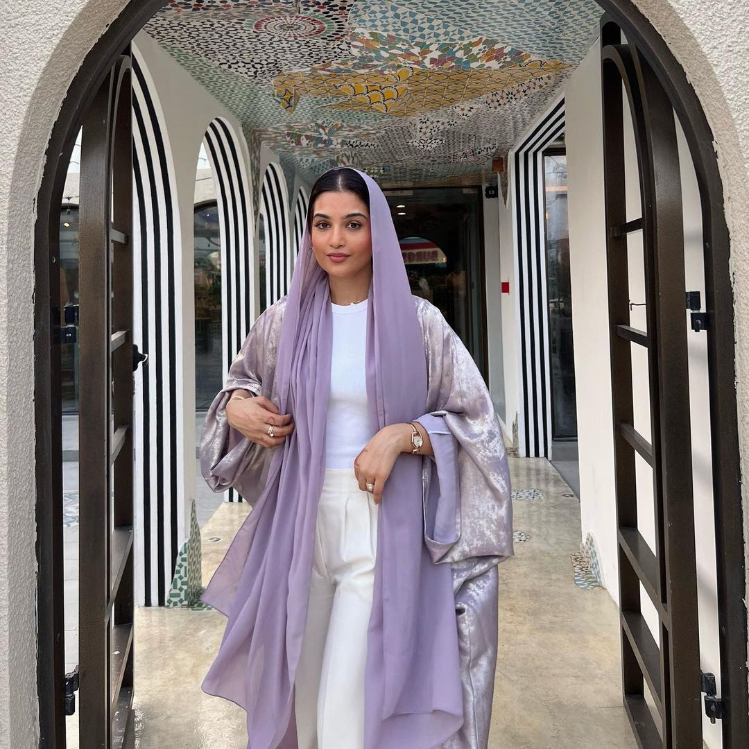 A Muslim Fashion Bronzing Robe Abaya Outer Wear free delivery