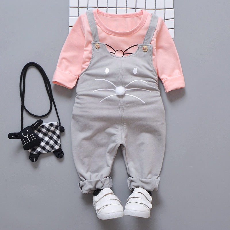 Infant Toddler Cartoon Strap Two-piece Suit For 0-1-2-3-4 Years Old free delivery