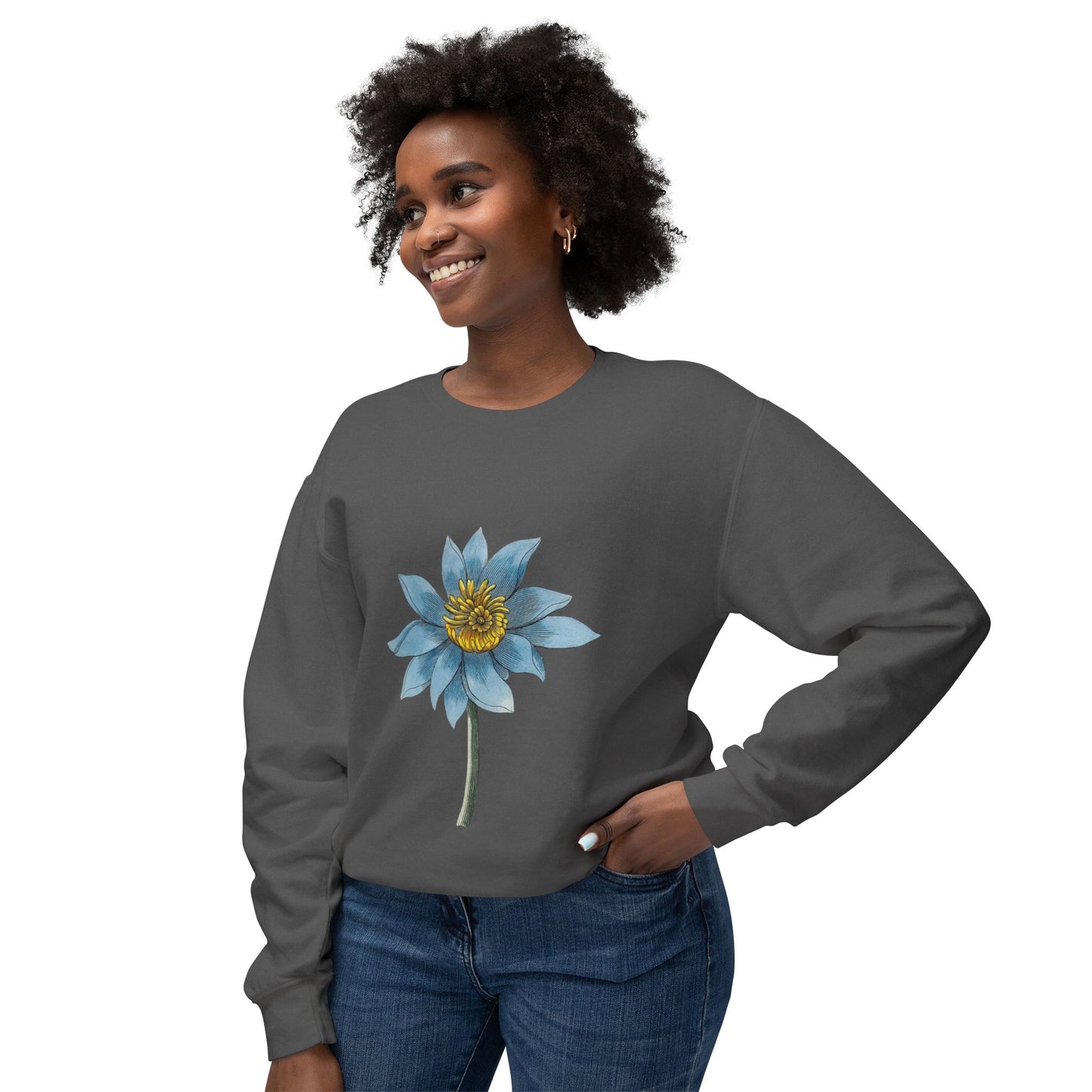 Flower Unisex Lightweight Crewneck Sweatshirt