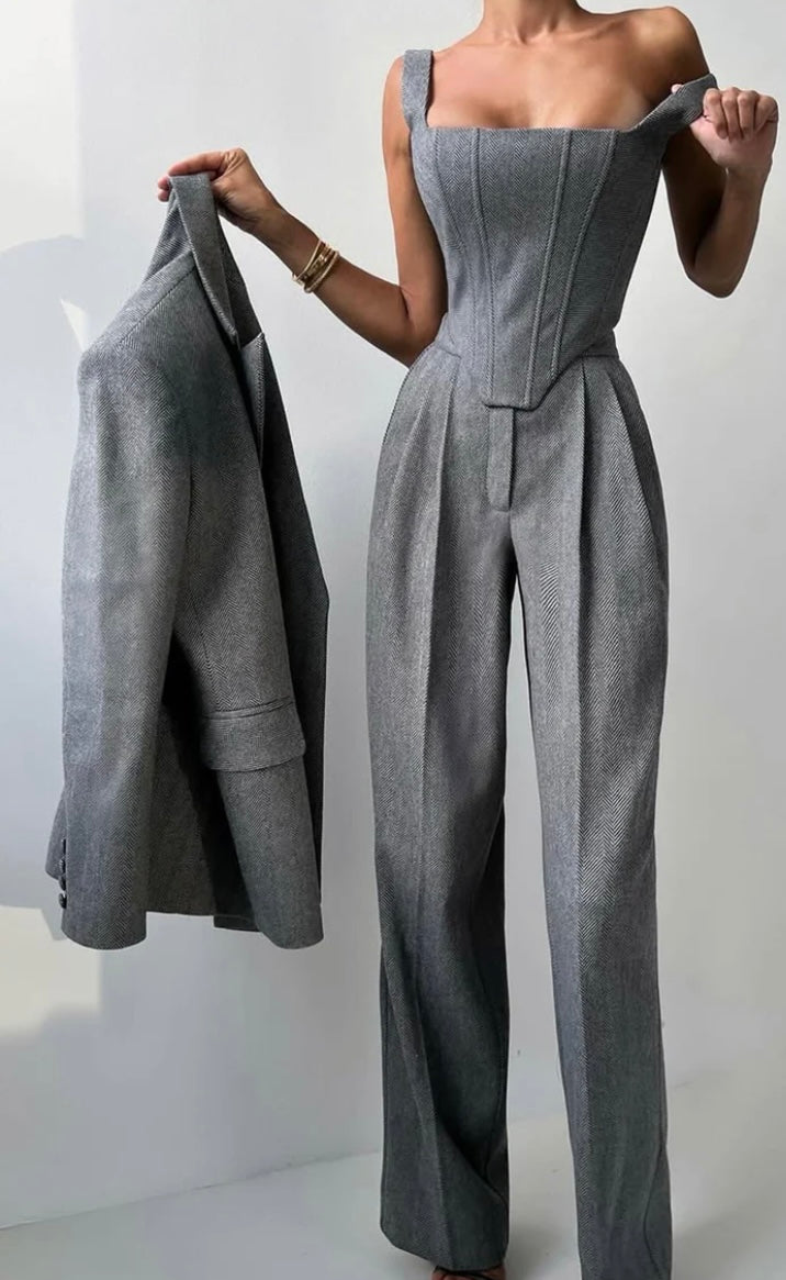 A Business Women's Suit Set - Elegant Blazer + Skirt + Pants Three-Piece | Free Delivery