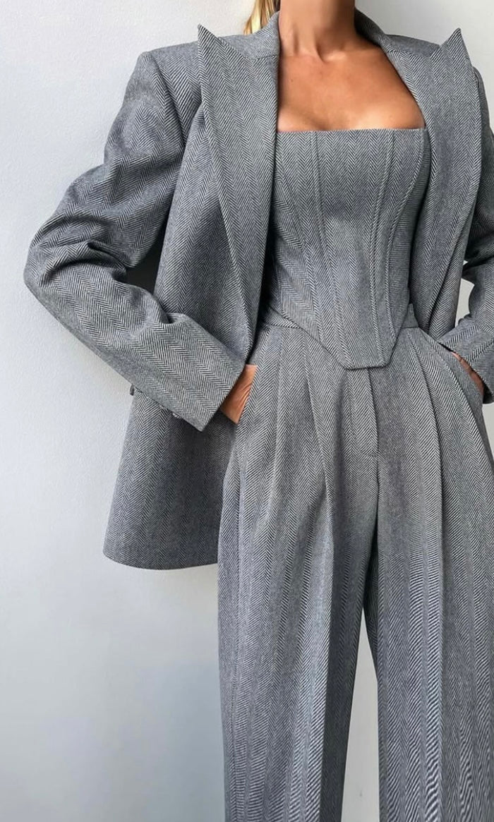 A Business Women's Suit Set - Elegant Blazer + Skirt + Pants Three-Piece | Free Delivery