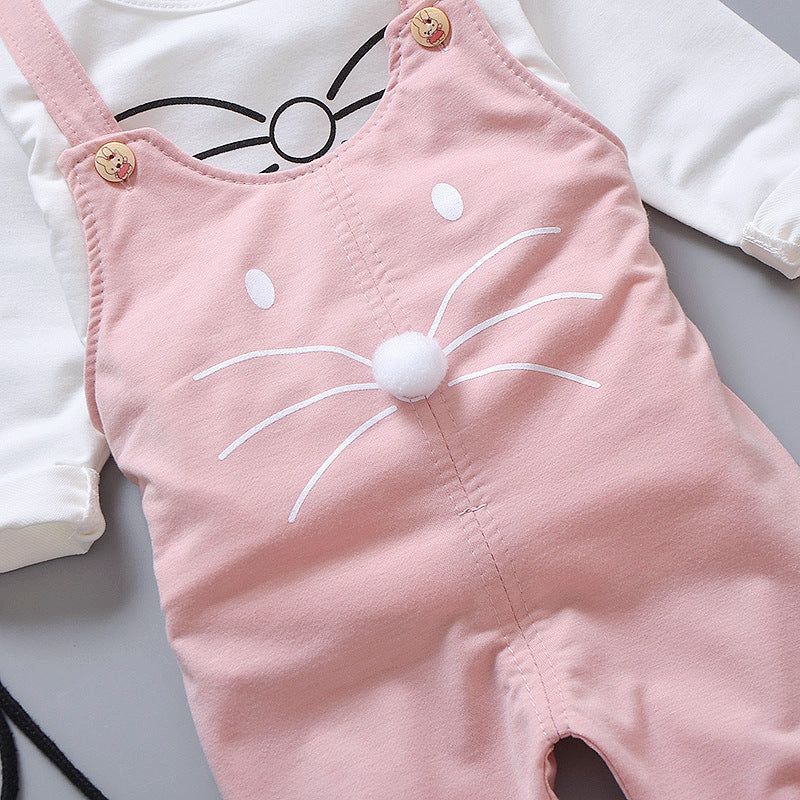 Infant Toddler Cartoon Strap Two-piece Suit For 0-1-2-3-4 Years Old free delivery