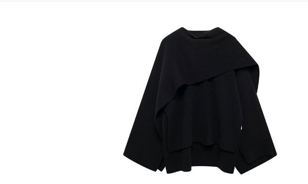 A Women's Loose Casual Cape Knitted Sweater Coat free delivery