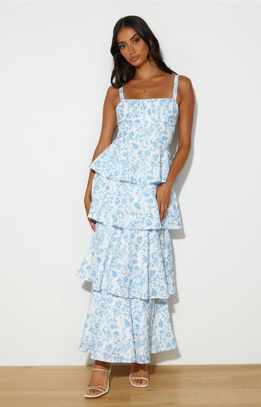 A Women's Printed Sling Layered Dress free delivery