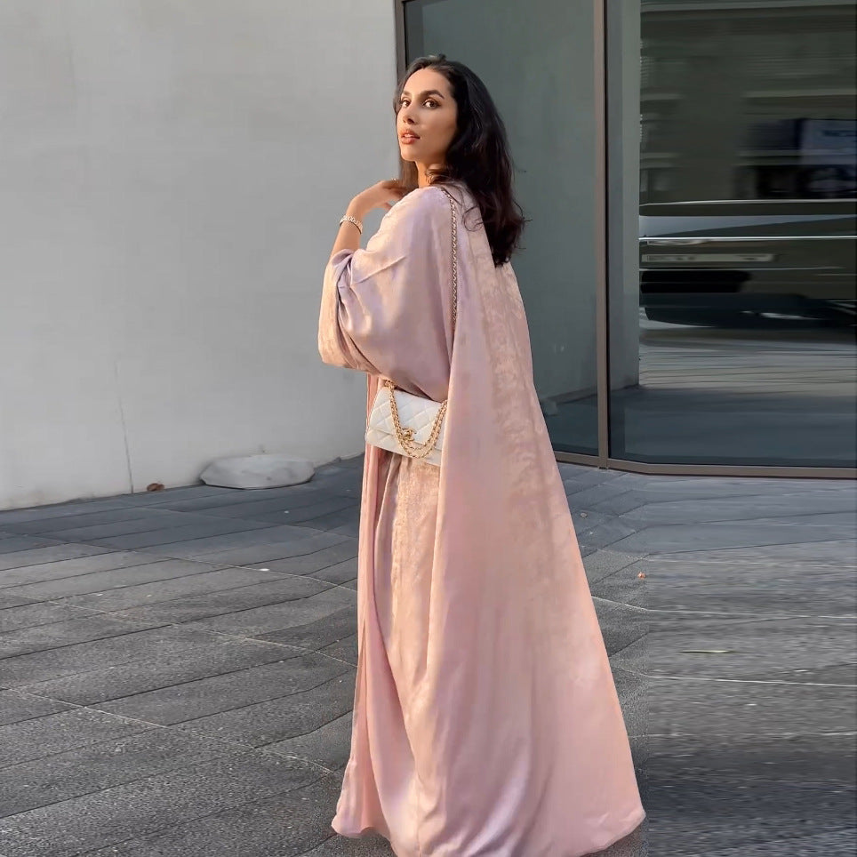 A Muslim Fashion Bronzing Robe Abaya Outer Wear free delivery