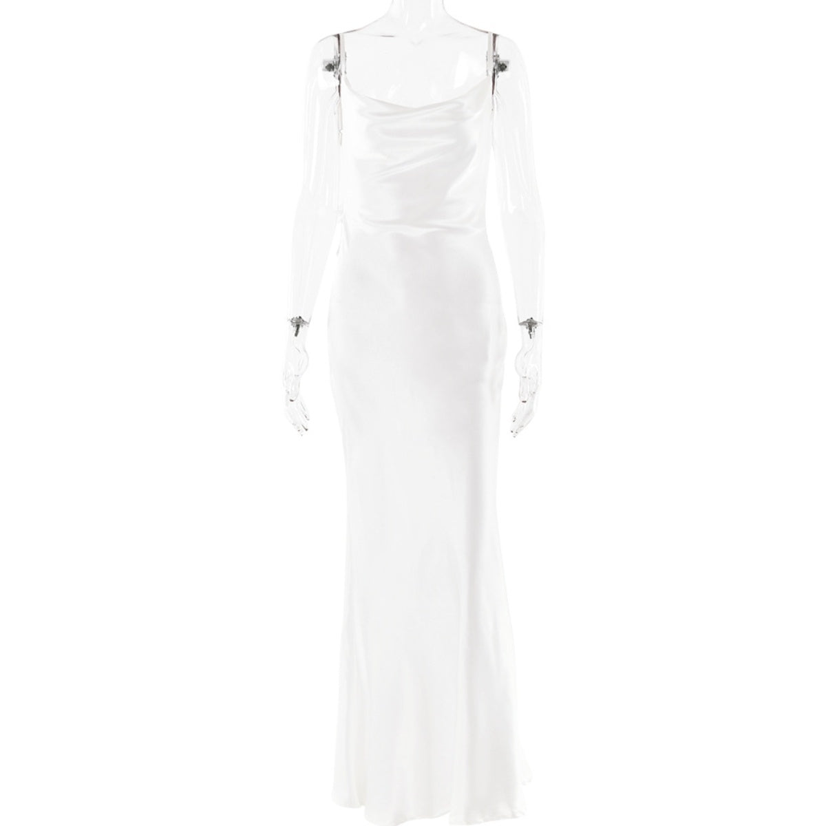 A Women's Backless Flower Satin Dress free delivery