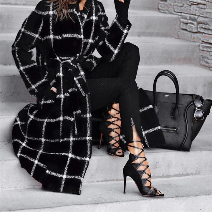 A Plaid wool coat free delivery