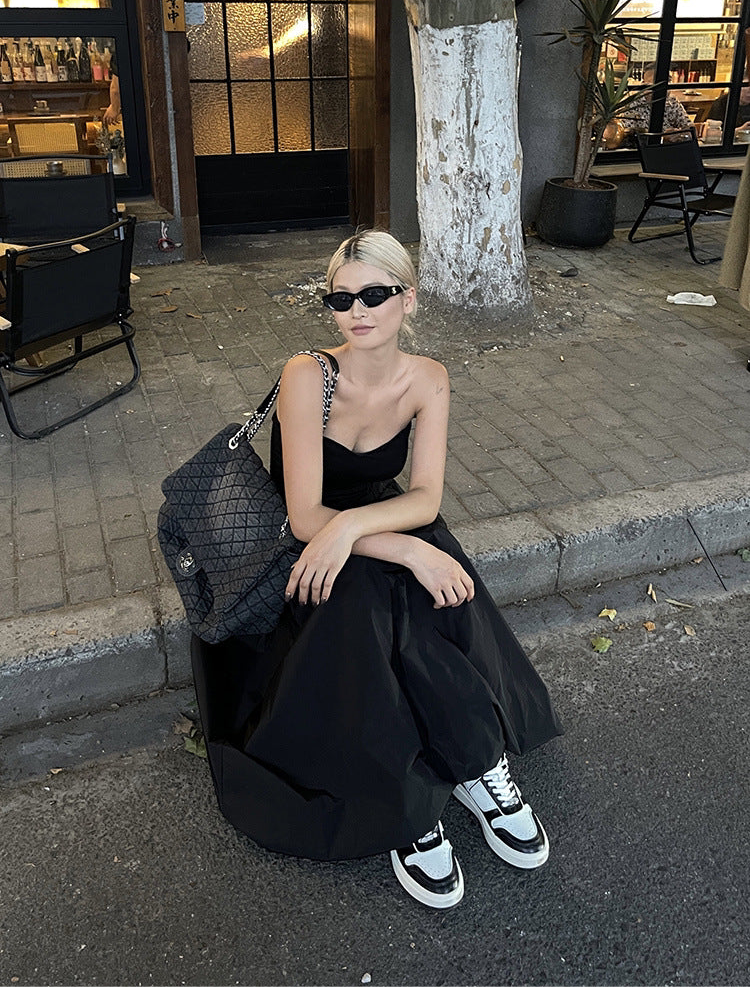 A High Elastic Waist Casual Loose Temperament A- Line Skirt free delivery
