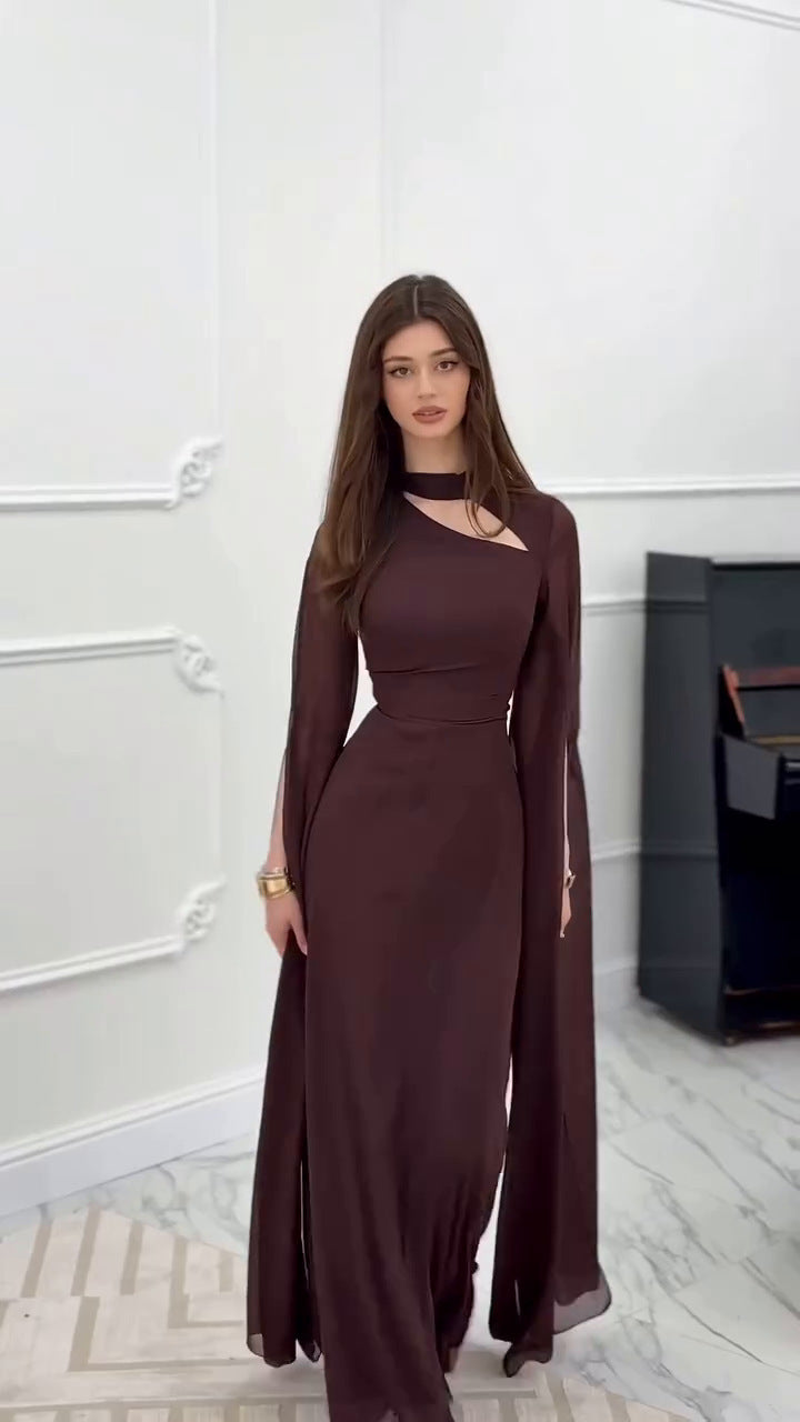 A Women's Clothing Sexy Slimming Slim-fit Graceful Long Sleeve Dress free delivery