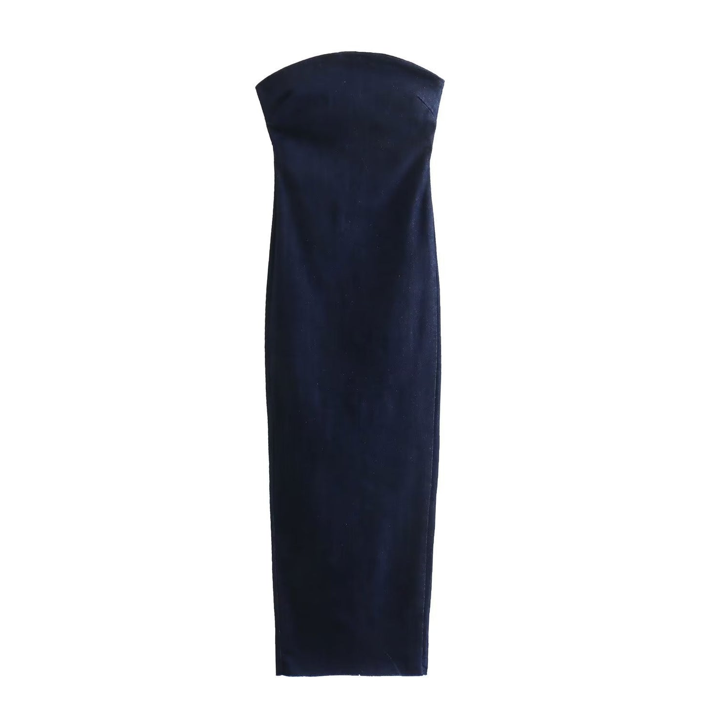Back Zip Denim Wrap Dress free delivery
